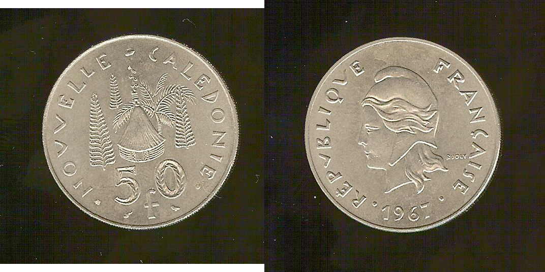 New Caledonia 50 francs 1967 Unc